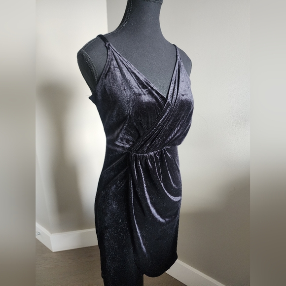 Black Velvet Mini Dress - Picture 8 of 9